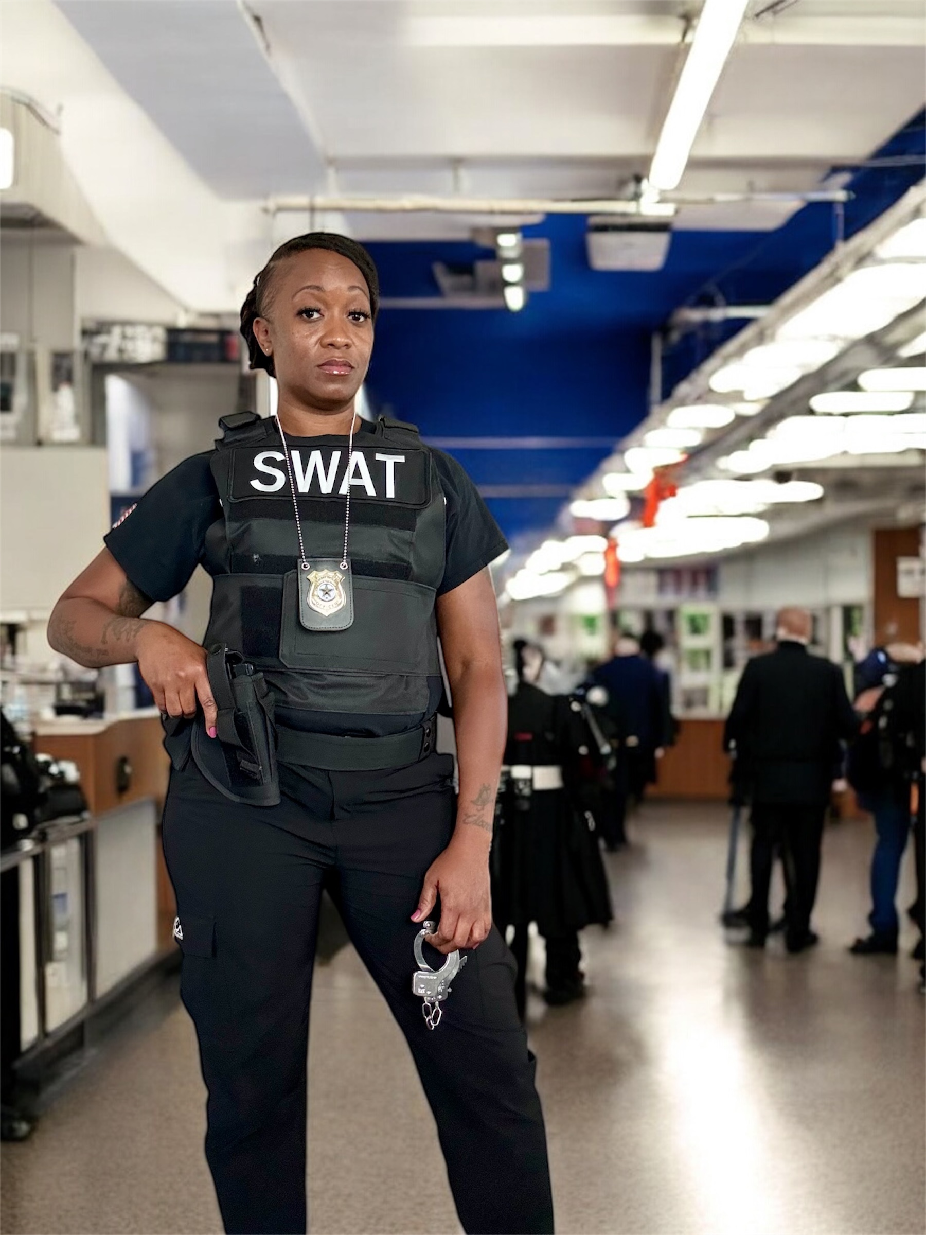 TaMeca Jones in an on-screen law enforcement role
